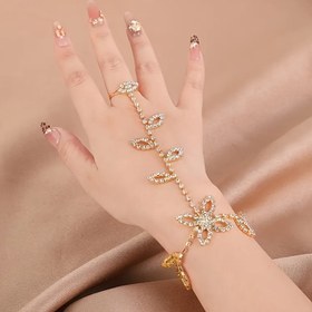 Resim Yaprak Taşlı Minimalist Parlak Yüzük Bileklik Seti - Şık Kadın El Takısı 