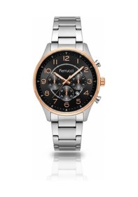 Resim Ferrucci Erkek Kol Saati Altın Ve Gümüş Renk, Siyah Kadran - Şık Metal Kordon, 2 Yıl Garantili Metalik 