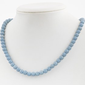 Resim Anjelit Doğal Taş Kolye - 6 mm Dizi Tasarım - 45 cm 