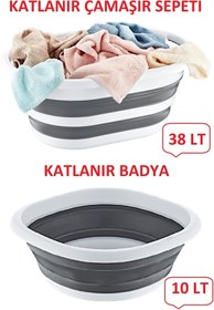 Resim İntekcity Mega Katlanır Sepet (38 Lt) & Katlanır Badya (10 Lt) 