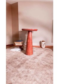 Resim Doğal Masif Ahşap Mantar Sehpa Maun Renk Tekli Yan Sehpa - Dekoratif Sehpa Maun 