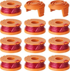 Resim Dianziye Worx Trimmer İçin 10 Adet Wa0010 Bobin Ve 2 Adet Kapak, 10 Fit 0.065 İnç Nilon Kesme Teli, Yüksek Kaliteli Abs Malzeme, Kolay Kurulum 