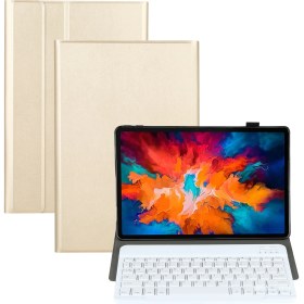 Resim Sunsky AM13 Bluetooth Klavye Koruyucu Deri Kılıf Altın (Yurt Dışından) 