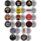 Resim One Piece Çanta Rozeti Seti 16 Adet En Büyük Boy 5.8cm İğneli Bro 
