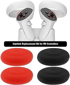Resim Analog Joystick Set Oculus Quest 2 Kontrolörleri ile Uyumlu VR 3D Analog Thumb Stick Onarım Aracı Yedek Aksesuarları 