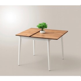Resim Yanlardan Açılır Büyüyen Yemek Masası Meşe-beyaz 75x80cm 