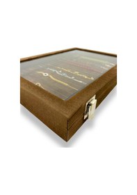 Resim Richbox Tesbih Kolye Zincir Bileklik Kutusu Alcantara Kahve 