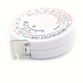 Resim Vücut Kitle İndeksi Hesaplayıcı Şerit Ölçü Bandı, Diyet Kilo Kaybı Fitness Sağlık Takibi için 1.5m/4.92ft Yuvarlak Plastik Vücut Ölçümü Geri Çekilebilir Cetvel 