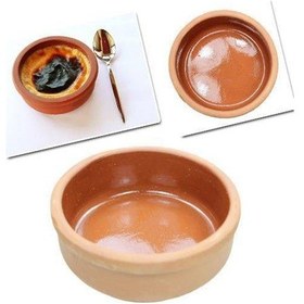 Resim 6'lı Sütlaç Kabı Toprak Güveç 6'lı Sütlaçlık , Küçük Güveç El Yap Kahverengi 