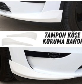 Resim Üniversal Her Araca Uyumlu Esnek Tampon Köşesi Koruma Bandı Tampon Köşe Koruyucu Şerit Yumuşak Bant 2 Parça Beyaz 35 Cm 00 Şüscaroto Aksesuar 