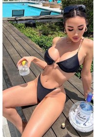 Resim Gold Zincir Askılı Bikini - Siyah Siyah 
