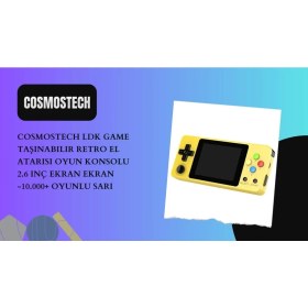 Resim Cosmostech LDK Game Taşınabilir Retro El Atarisi Oyun Konsolu 2.6 inç ekran Ekran -10.000+ Oyunlu Sarı 