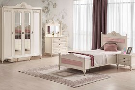 Resim Country Genç Odası 4 Kapılı Dolap 