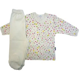 Resim Sema Bebe Bebek Pijama Takımı 0-3 Ay - Krem Beyaz 