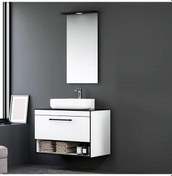 Resim Orka Knidos 90 Cm Mdf Beyaz Banyo Dolabı Takımı Beyaz 