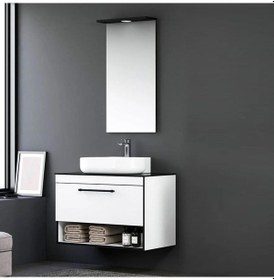 Resim Orka Knidos 90 Cm Mdf Beyaz Banyo Dolabı Takımı Beyaz 