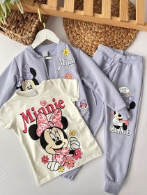 Resim Kız Çocuk Lila Minnie 3’lü Takım 