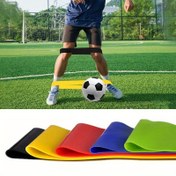 Resim 5 adet Profesyonel futbol antrenman gerdirme bandı, kalın ve yüksek esneklikte, bacak antrenmanı ekipmanı gerdirme halkası ile 