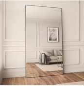 Resim Fawdecor Dikdörtgen Dekoratif Ahşap Boy Aynası Gold 110 X 210 Cm 