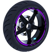 Resim Moto GP Yarış Bayraklı Patlıcan Moru Jant Şeridi Sticker Çınar Extreme 