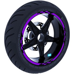 Resim Moto GP Yarış Bayraklı Patlıcan Moru Jant Şeridi Sticker Çınar Extreme 