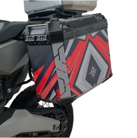 Resim GP KOMPOZİT DSN10 Universal 40 lt x 2 Desenli Alüminyum Motosiklet Yan Çanta Seti 