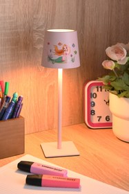 Resim LUMINZO Şapkalı Şarjlı Dokunmatik Kız Çocuk Odası Masa Lambası Abajur Gece Lambası 3 Işık Rengi Melda 