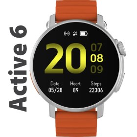 Resim Active 6 Yuvarlak Alüminyum Kasa Spor Akıllı Saat Gümüş Akıllı Saat 