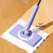 Resim 360° Dönebilen Düz Mop, Havlu Tutucu ile - Kolay El Yıkama Gerektirmeyen Mini Mop, Oturma Odası, Yatak Odası, Mutfak ve Banyo için İdeal - Kolay Temizlik için Uygun Düz Mop 