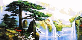 Resim Sayılarla Boyama Seti - Şelale - 35x70 