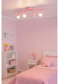 Resim Spoti 4'lü Pembe Renk Gün Işığı Modern Tasarım Salon - Mutfak - Banyo Spot Ledli Sıralı Avize Pembe 