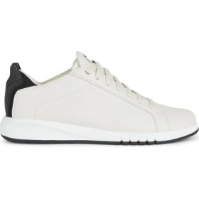 Resim Geox Erkek Beyaz U Aerantis A - Tumb Bağcıklı Deri Sneaker U357FA00046C0404 