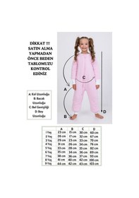 Resim Cantoy Kalın Elyaf Dolgulu Premium Kalite 2.5 Tog Desenli Unisex Çocuk Uyku Tulumu Şeker Pembe 