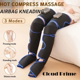 Resim Cloud Prime 3 Modlu Ayarlanabilir Isı ve Hava Basıncı Bacak Masajı - 3 Modlu (Basma, Kneading, Shiatsu) ve 3 İntensite Seviyesi ile Tam Vücut Sıkıştırma Kneading, Kas Giderme, Sıkılaşma ve Kramp için Taşınabilir Şarj Edilebilir, Bacak Masajı, Şık Tasarım, Ergonomik Tasarım 
