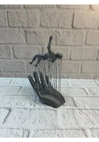 Resim Mey İthalat 3d El Üzerinde İnsan Figürü Gri Minimal Masa Üstü Dekor 