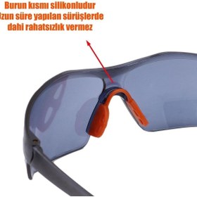 Resim Badem10 Bisiklet Güneş Gözlüğü Uv Korumalı Silikon Burunlu Bisikletçi Koruyucu Gözlük Füme 