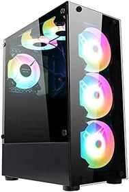 Resim Gameforce GF-8307 Glass 6x120 MM RGB Kontrolcü ve Kumandalı Fanlı Oyuncu Kasası 