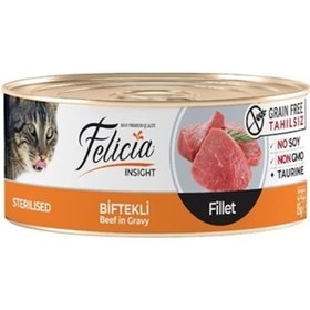 Resim Felicia Tahılsız Sterilised Biftekli Fileto Konserve Yetişkin Kedi Maması 85 G 