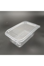 Resim ZFR PLASTİK Şeffaf Kapaklı Sızdırmaz Gıda Kap Kase 100 Adet Düz Kapak Tüm Ölçü 750 gr 