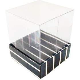 Resim Tahtakaletoptanci Asetat Kutu Altı Karton Çizgili Model 5X5X5 Cm (25 Adet) Siyah 