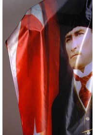Resim Atatürk Portre Raşel Kumaş Dijital Baskı Bayrak 70x105 cm 
