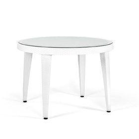 Resim Osaka Rattan Görünümlü Yuvarlak Polipropilen Masa Beyaz 