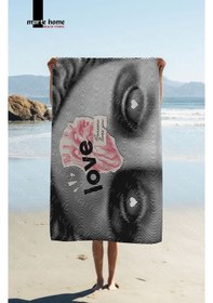 Resim Marte Home Baskılı Plaj Havlusu Gri 