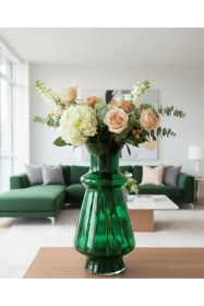 Resim Büyük Vazo Seçenekli Boya Renkli Yeşil 