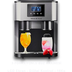 Resim Mars & Hars Buz Makinesi (Bütün Buz -Kırık Buz Ve Soğuk Su Sebili) LCD Dokunmatik Kontrol Paneli 