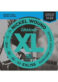 Resim D'addario Exl158 Baritone Light Takım Tel Elektro Gitar Teli 013-0 