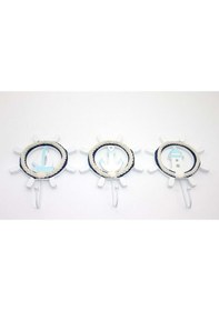 Resim Ahşap Marin Dümenli Askılık Beyaz 