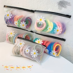 Resim 7 adet Modern Daisy Dikişli Çantalar - Saç Aksesuarları, Makyaj, Mücevher, Seyahat Gereksinimleri ve Ev Ofisi Depolama için Şeffaf Fermuarlı Düzenleyici Çantalar, Tekrar Kullanılabilir ve Kolay Temizlenebilir, Küçük Eşya Tutucu, Dekoratif Fermuarlı Çanta, Kolay Temizlenebilir Malzeme 
