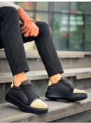 Resim Kb-x46 Kuback Siyah Bej Yüksek Siyah Taban Günlük Spor Ayakkabı Siyah7 Siyah 