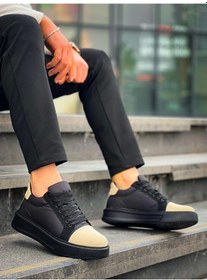 Resim Kb-x46 Kuback Siyah Bej Yüksek Siyah Taban Günlük Spor Ayakkabı Siyah7 Siyah 